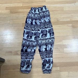 - DARK PURPLE AND WHITE AUTHENTIC ELEPHANT PANTS FROM THAILAND